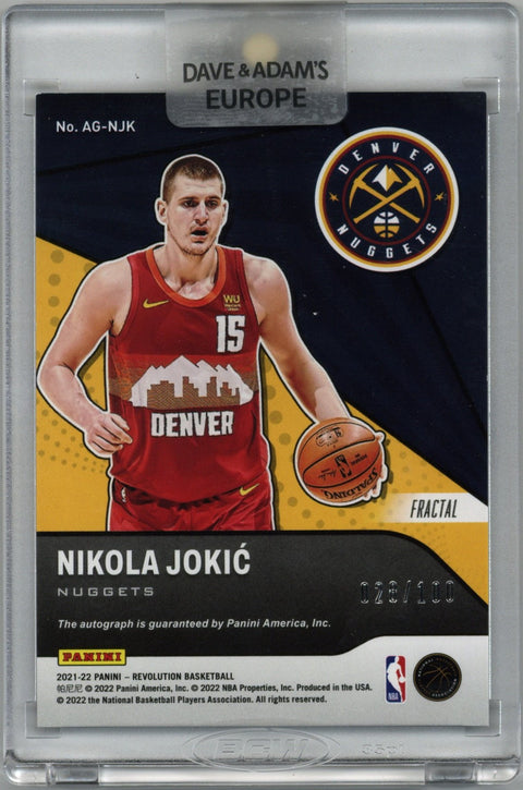 2021/22 Panini Revolution Nikola Jokic Auto Card #AG-NJK 028/100