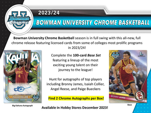 2023/24 Bowman University Chrome Basketball Hobby