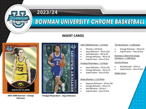 2023/24 Bowman University Chrome Basketball Hobby