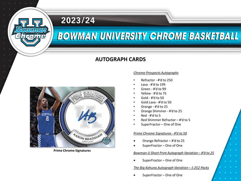 2023/24 Bowman University Chrome Basketball Hobby