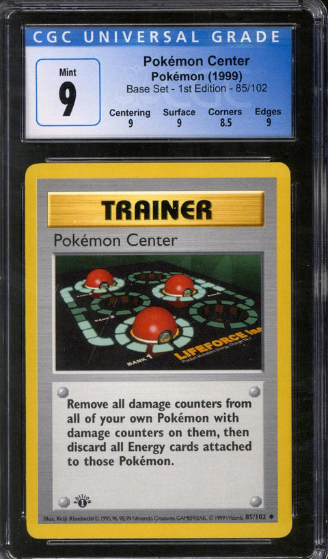 Pokemon Base Set 1st Edition Shadowless Pokemon Center 85/102 CGC 9