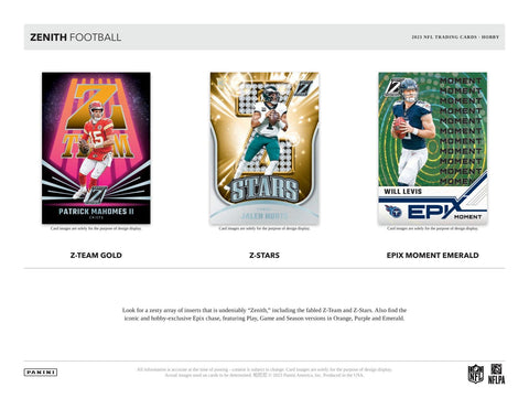 2023 Panini Zenith Football Hobby