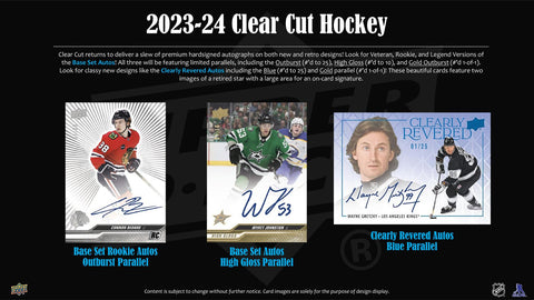 2023/24 Upper Deck Clear Cut Hockey Hobby