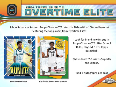 2023/24 Topps Chrome Overtime Elite Basketball Hobby