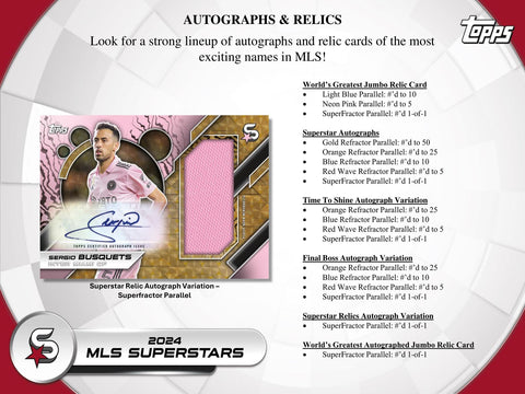 2024 Topps Superstars MLS Major League Soccer Hobby