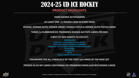 2024/25 Upper Deck Ice Hockey Hobby