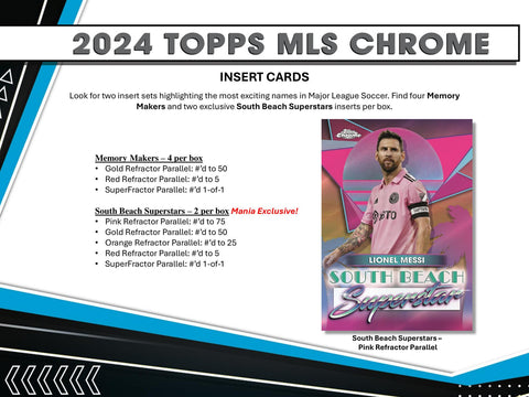 2024 Topps MLS Major League Soccer Chrome Mania