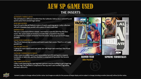 2025 Upper Deck AEW SP Game Used Wrestling Hobby