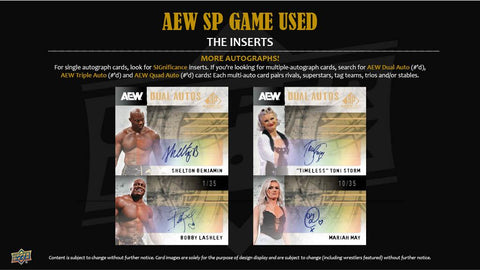2025 Upper Deck AEW SP Game Used Wrestling Hobby