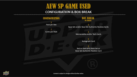 2025 Upper Deck AEW SP Game Used Wrestling Hobby