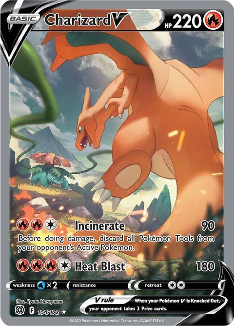 Pokemon SWSH09: Brilliant Stars 154/172 Charizard V (Alternate Full Art) Near Mint