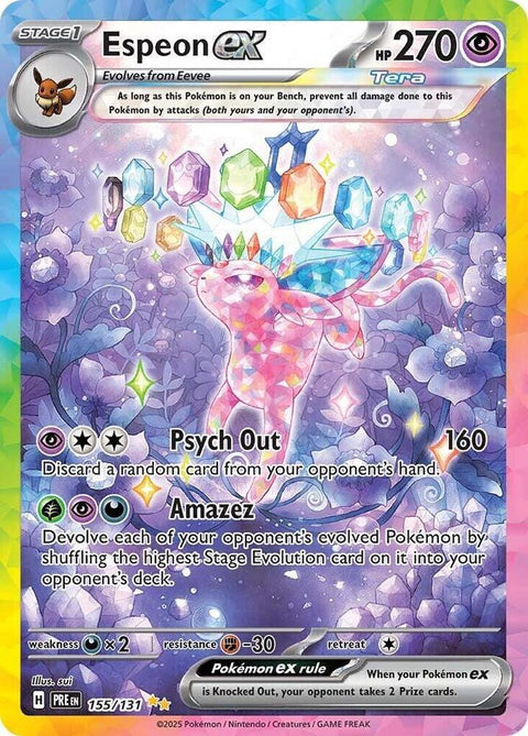 Pokemon SV: Prismatic Evolutions 155/131 Espeon ex  Near Mint