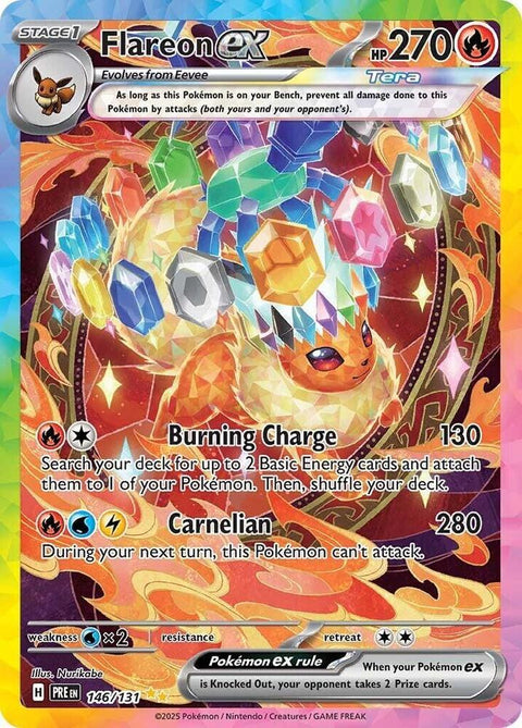 Pokemon SV: Prismatic Evolutions 146/131 Flareon ex  Near Mint