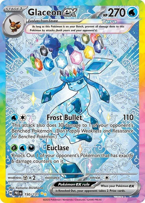 Pokemon SV: Prismatic Evolutions 150/131 Glaceon ex  Near Mint