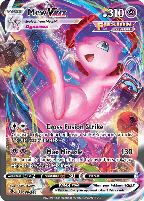 Pokemon SWSH08: Fusion Strike 269/264 Mew VMAX (Alternate Art Secret) Near Mint