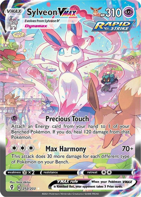 Pokemon SWSH07: Evolving Skies 212/203 Sylveon VMAX (Alternate Art Secret) Near Mint