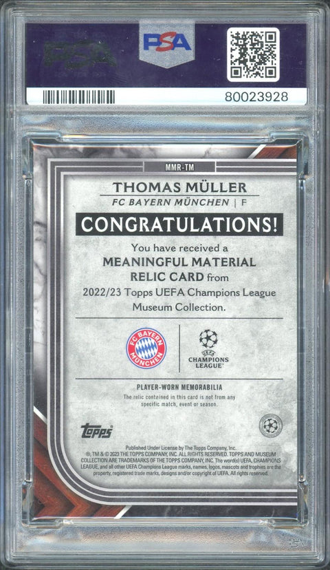 2022/23 Topps Museum Collection Thomas Muller Meaningful Matterial 1/1 PSA 9