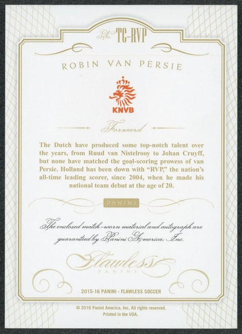 2015/16 Panini Flawless Robin Van Persie Patch Auto /10