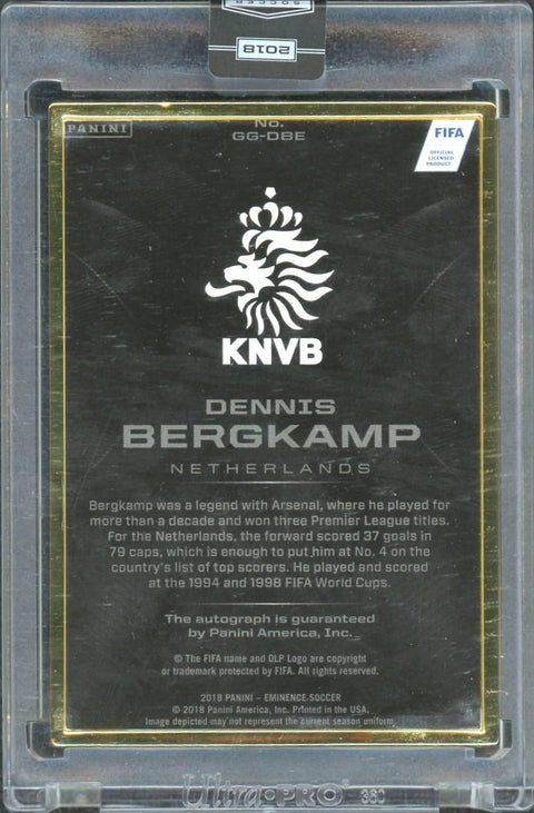 2018 Panini Eminence Dennis Bergkamp Gilded Graphs /5 Auto