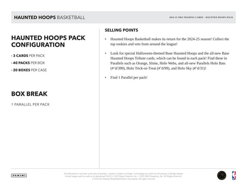 2024/25 Panini Haunted Hoops Halloween Basketball 40-Pack