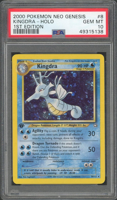 Pokemon Neo Genesis 1st Edition Kingdra #8 PSA 10