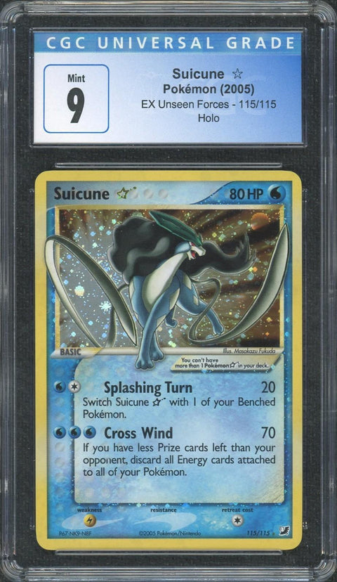 Pokemon Ex Unseen Forces Gold Star Holo Suicune #115 CGC 9