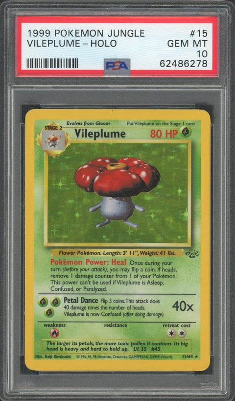1999 Pokemon Jungle Holo Vileplume #15A PSA 10