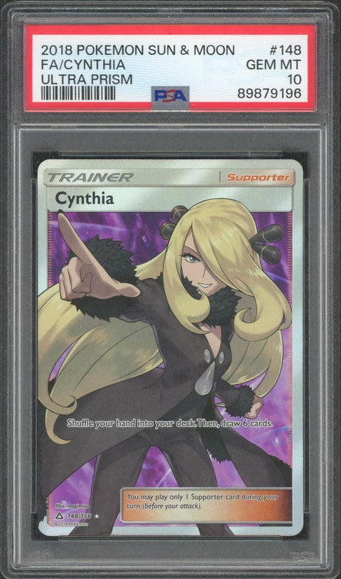Pokemon Sun & Moon Ultra Prism Cynthia #148 PSA 10