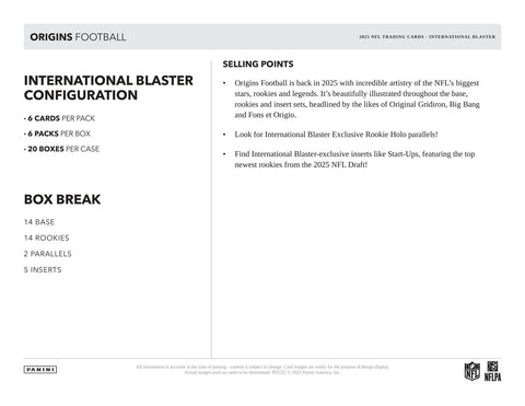 2025 Panini Origins Football International 6-Pack Blaster