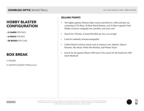 2024/25 Panini Donruss Optic Basketball 6-Pack Hobby Blaster