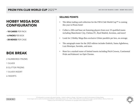 2025 Panini Prizm FIFA Club World Cup Soccer Hobby Mega