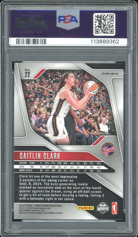 2024 Prizm Caitlin Clark 22 Silver PSA 9