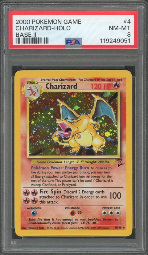 Pokemon Base Set 2 Charizard Holo PSA 8 #4