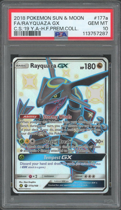 Pokemon Sun & Moon Rayquaza GX '19 Celestial Storm Promo PSA 10 #177a