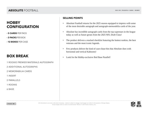 2025 Panini Absolute Football Hobby