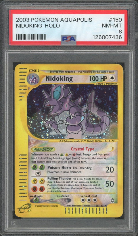 2003 Pokemon Aquapolis #150 Nidoking-Holo PSA 8