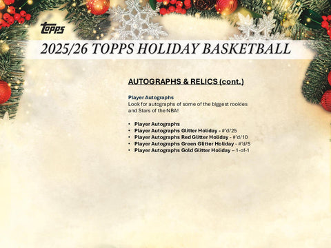 2025/26 Topps Holiday Basketball Mega