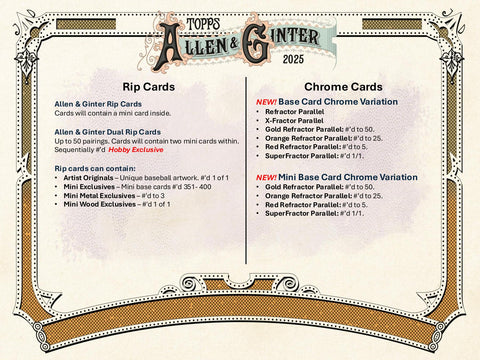 2025 Topps Allen & Ginter Baseball Hobby