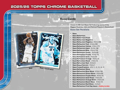 2025/26 Topps Chrome Basketball Hobby Jumbo