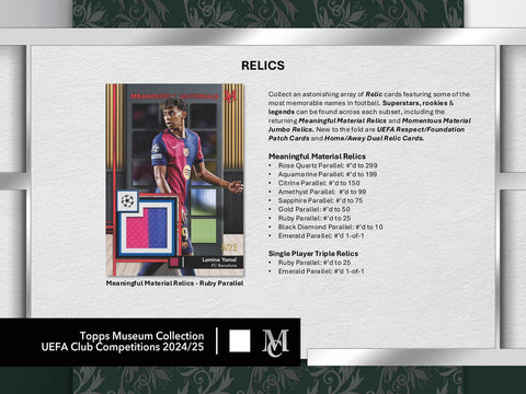 2024/25 Topps UEFA Club Competitions Museum Collection Soccer Hobby (Presell)