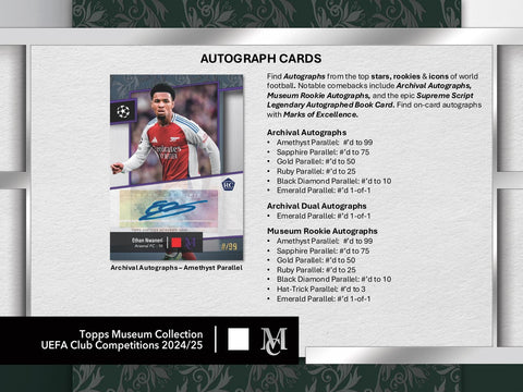 2024/25 Topps UEFA Club Competitions Museum Collection Soccer Hat-Trick (Presell)