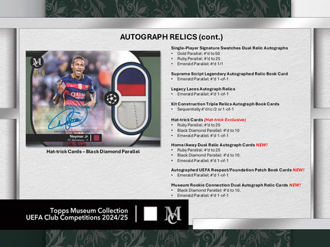 2024/25 Topps UEFA Club Competitions Museum Collection Soccer Hat-Trick (Presell)