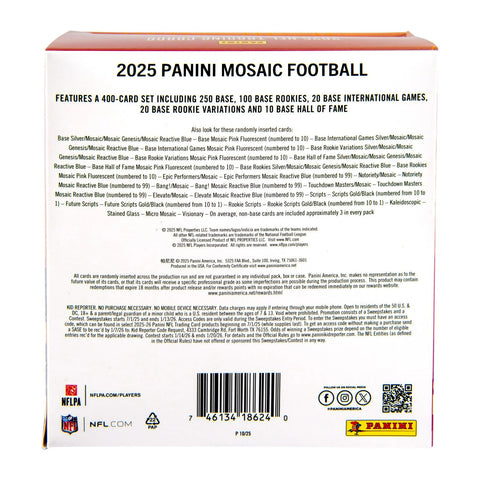 2025 Panini Mosaic Football Mega (Reactive Blue Parallels!)
