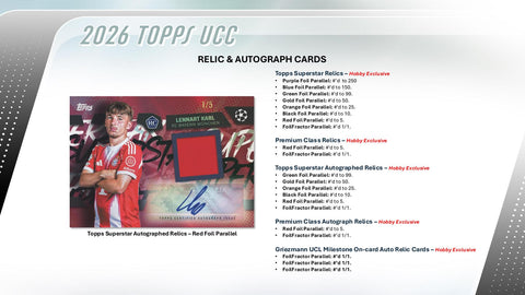 2025/26 Topps UEFA Club Competitions Soccer Hobby
