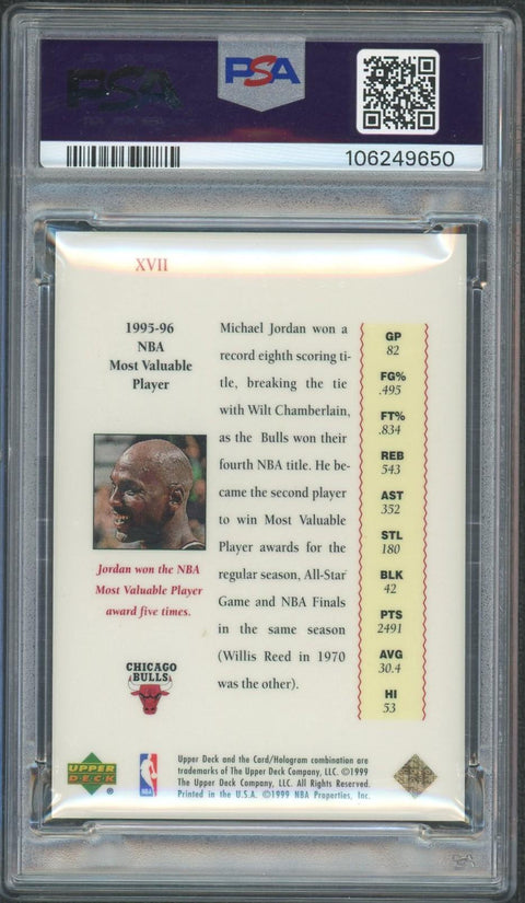 1999 UD Master Collection Michael Jordan #XVII /500 PSA 9