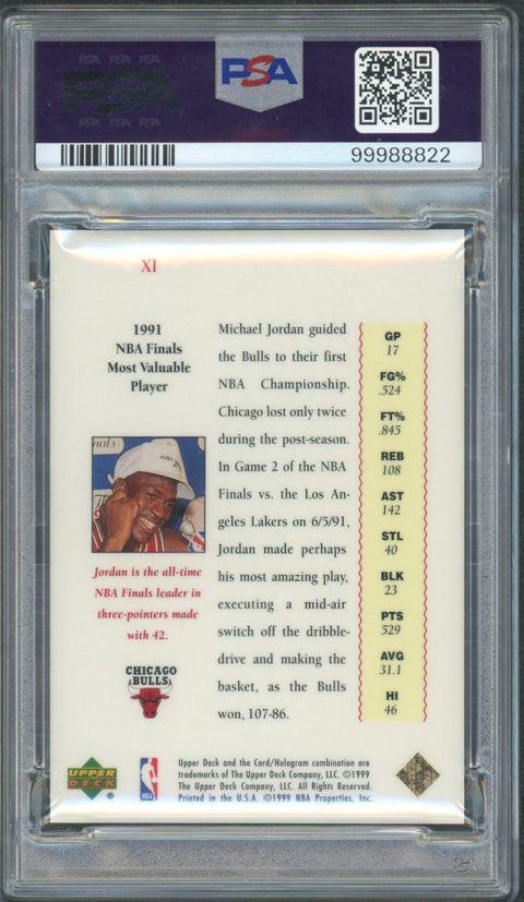 1999 UD Master Collection Michael Jordan #XI /500 PSA 8