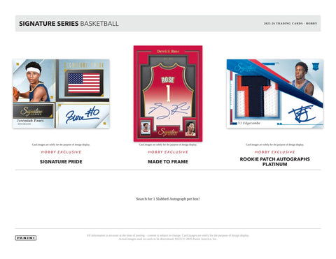 2025/26 Panini Signature Series Basketball Hobby