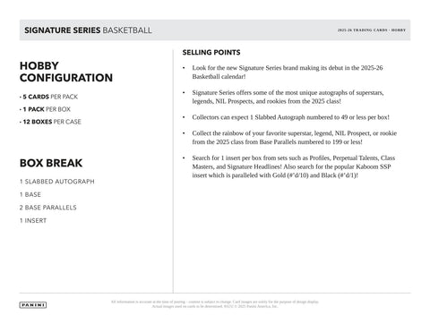 2025/26 Panini Signature Series Basketball Hobby