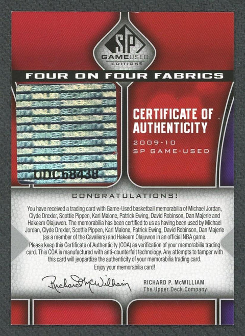 2009-10 SP Game Used Jordan Drexler Pippen Malone Four on Four Fabrics Patch /65