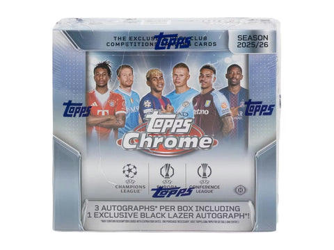 2025/26 Topps Chrome UEFA Club Competitions Soccer Hobby Jumbo